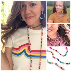 Multi colored Plunder Levi necklace.